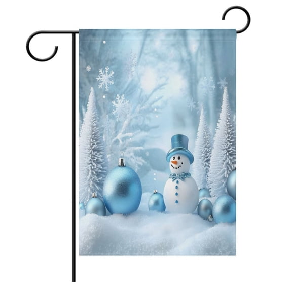 Snowman in Winter Christmas Garden Flag House Banner Double Sided Outdoor Yard Decoration 12" x 18"