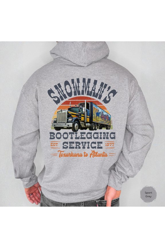 Snowman’s Bootlegging Service Truck Driver Hoodie, Smokey And The Bandit Truck Sweatshirt, Retro Gift for Trucker Pullover All Size