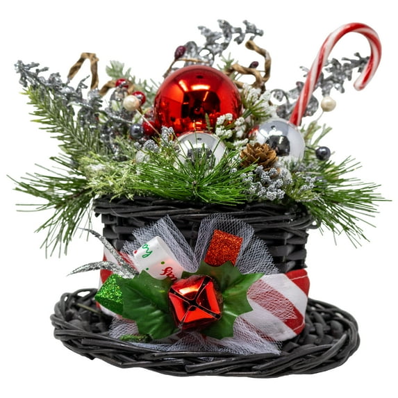 Snowman's Hat Christmas Floral Arrangement