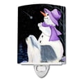 thumbnail image 1 of Snowman with Bearded Collie Ceramic Night Light, 1 of 1