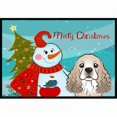 thumbnail image 1 of Snowman with Cocker Spaniel Door Mat, 1 of 2