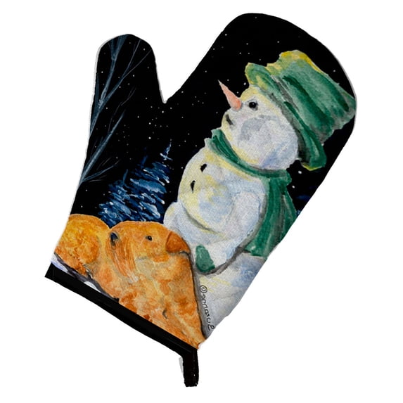 Snowman with Lakeland Terrier Oven Mitt