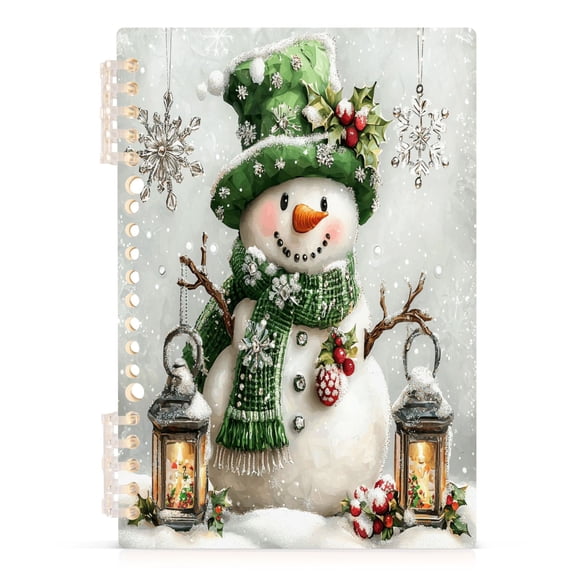 Snowman with Lamp Notebooks 1-subject Journal 60 Sheets A5 College Ruled Paper Detachable Ring 8.3"x5.7"