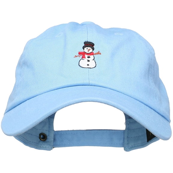 Snowman with Scarf Embroidered Unstructured Cap - Blue OSFM