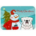 thumbnail image 1 of Snowman with White English Bulldog Glass Cutting Board Large, 1 of 2