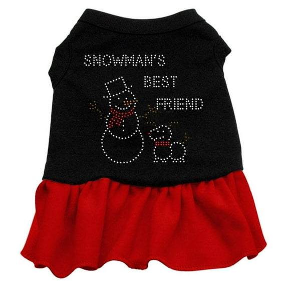 Christmas Pet Dog Cat Dress Rhinestone, "Snowman's Best Friend"