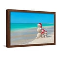 thumbnail image 1 of Snowmans Family at Sea Beach in Santa Hat. New Years and Christmas, Framed Art Print Wall Art by EMprize Sold by Art.Com, 1 of 6