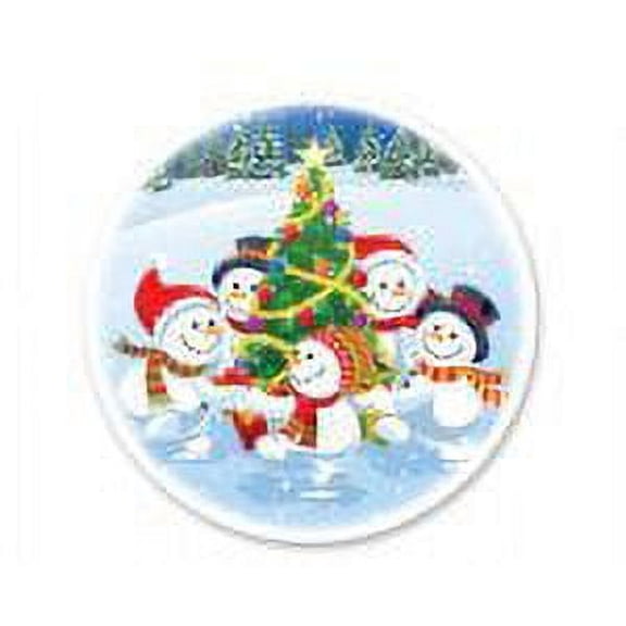 Snowmen 7inch Round Edible Photo Image Cake Topper