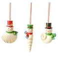 thumbnail image 1 of Snowmen Seashells Christmas Holiday Ornaments Set of 3, 1 of 1