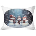 thumbnail image 1 of Snowmen Throw Pillow Covers 1 Set Super Soft Pillow Shams Covers with Zipper, Living Room Farmhouse Decor Giftsations, 20x40 Inch, 1 of 7