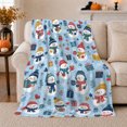 thumbnail image 1 of Snowmen with Wrapped Presents Cocoa Mugs Hearts Mittens and Snowflakes, Cheerful Winter Party Art for Kids, Cozy Flannel Blanket for Playroom and Bedroom, Christmas Gift, Home Decor, 1 of 9