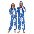 thumbnail image 1 of Snowmen and Snowflakes Adult onesie Pajamas, Crystal Velvet Ultra Soft Warm Jumpsuit for Men and Women, 1 of 7