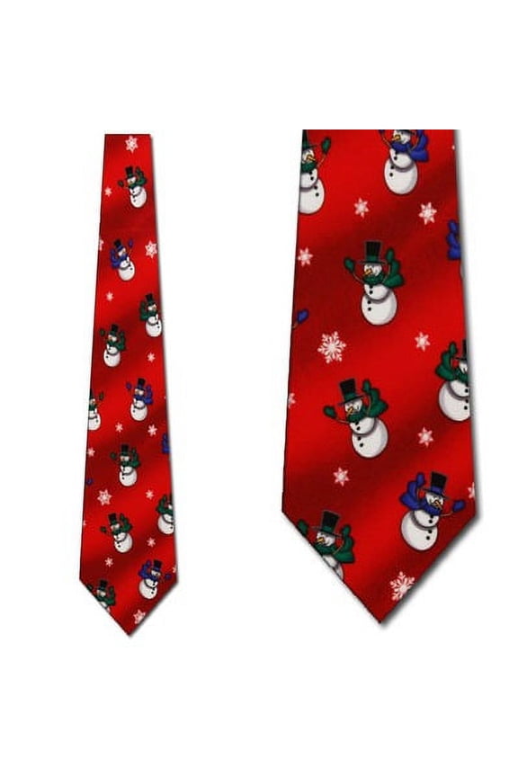 Snowmen and Snowflakes Necktie Mens Tie by Tieguys