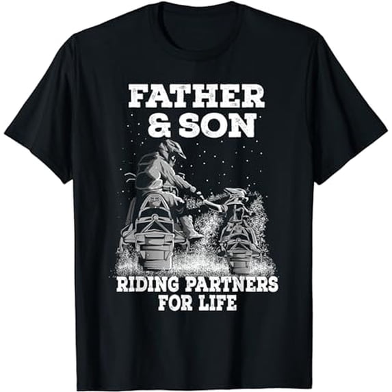 Snowmobile Father and Son Riding Partners For Life Snowcross T-Shirt
