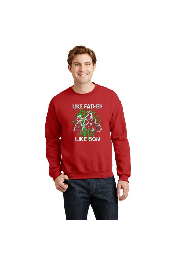 Snowmobile Funny Father Like Son Snowcross Christmas Gift Graphic - Holiday Favorite SW3051 Unisex Sweatshirt, Up to Size 5XL