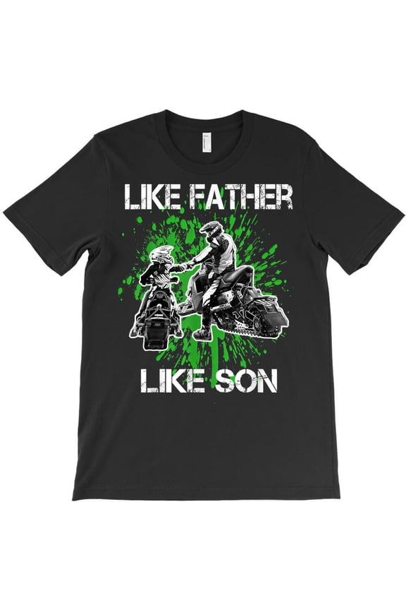 Snowmobile Funny Father Like Son Snowcross Christmas Gift Graphic - New Arrival, H2181 T-Shirt, for Men and Women, Up to Size 5XL