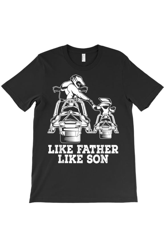 Snowmobile Funny Like Father Like Son Snowcross Christmas Gift Graphic T-Shirt G3028, Up to 5XL