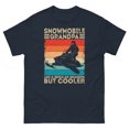 thumbnail image 1 of Snowmobile Grandpa Definition Snowmobiling Snowmobiler classic tee (Navy, S), 1 of 2