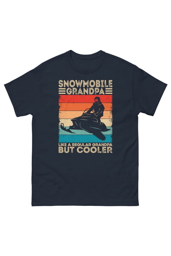 Snowmobile Grandpa Definition Snowmobiling Snowmobiler classic tee (Navy, S)