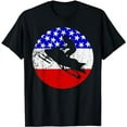 thumbnail image 1 of Snowmobile Retro Style Snowmobiling American Flag T-Shirt, 1 of 5