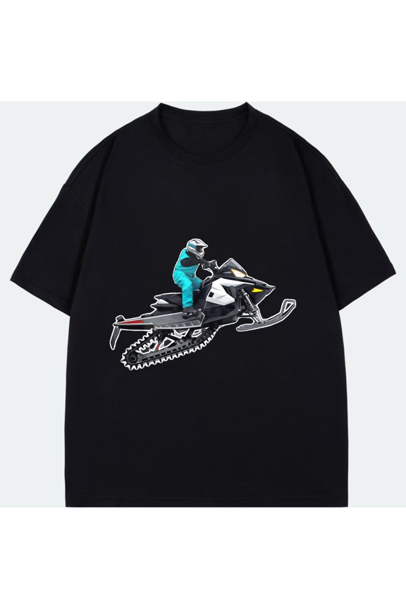 Snowmobile Rider T Shirt Black Snowmobile And Rider Graphic Outdoor Adventure Wear