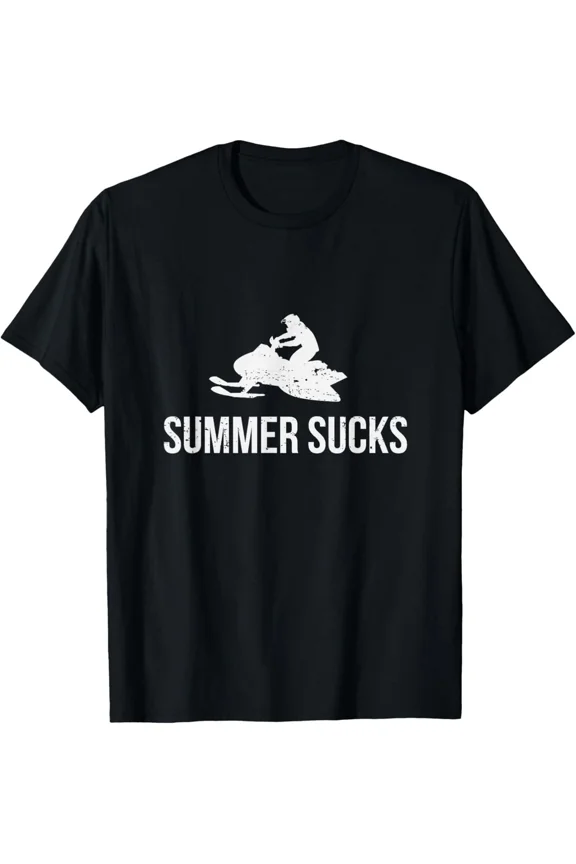 Snowmobile Summer Sucks Funny Snowmobile Rider Winter Sports Unisex T-Shirt, S-5XL
