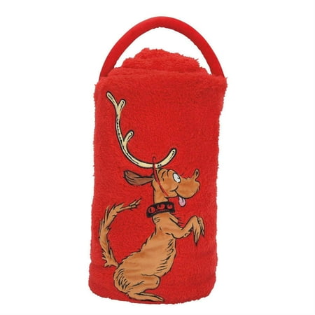 Department 56 Grinch Max SnowThrow Plush Fleece Blanket 45in x 60in