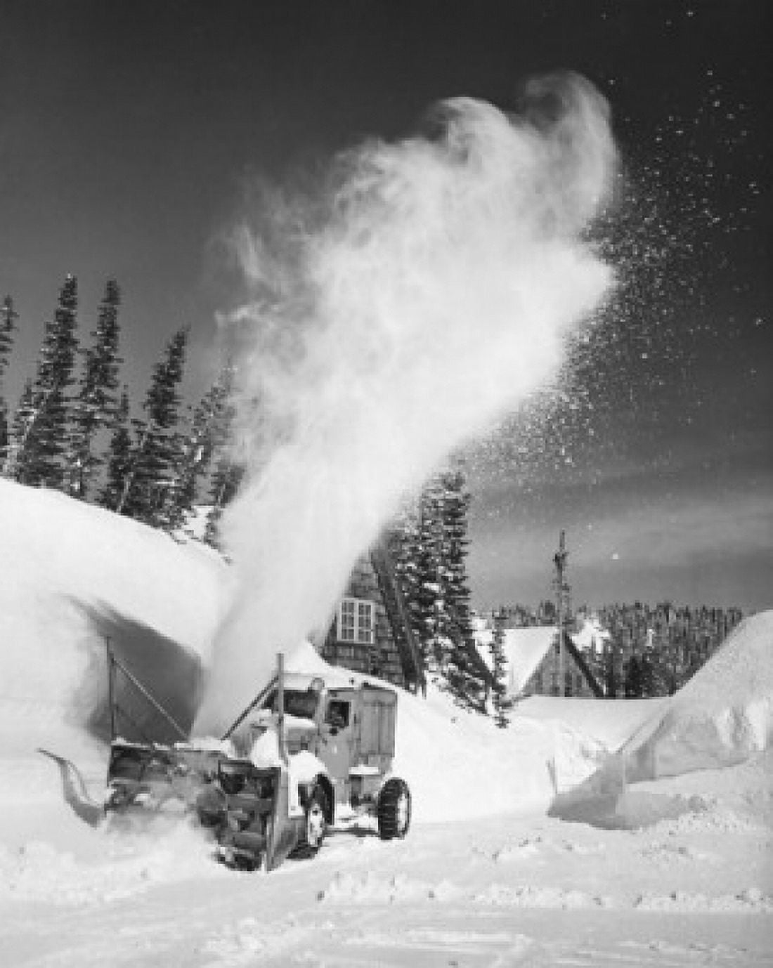 Snowplow on a road Mt Rainier National Park Washington State USA Canvas Art - (18 x 24)