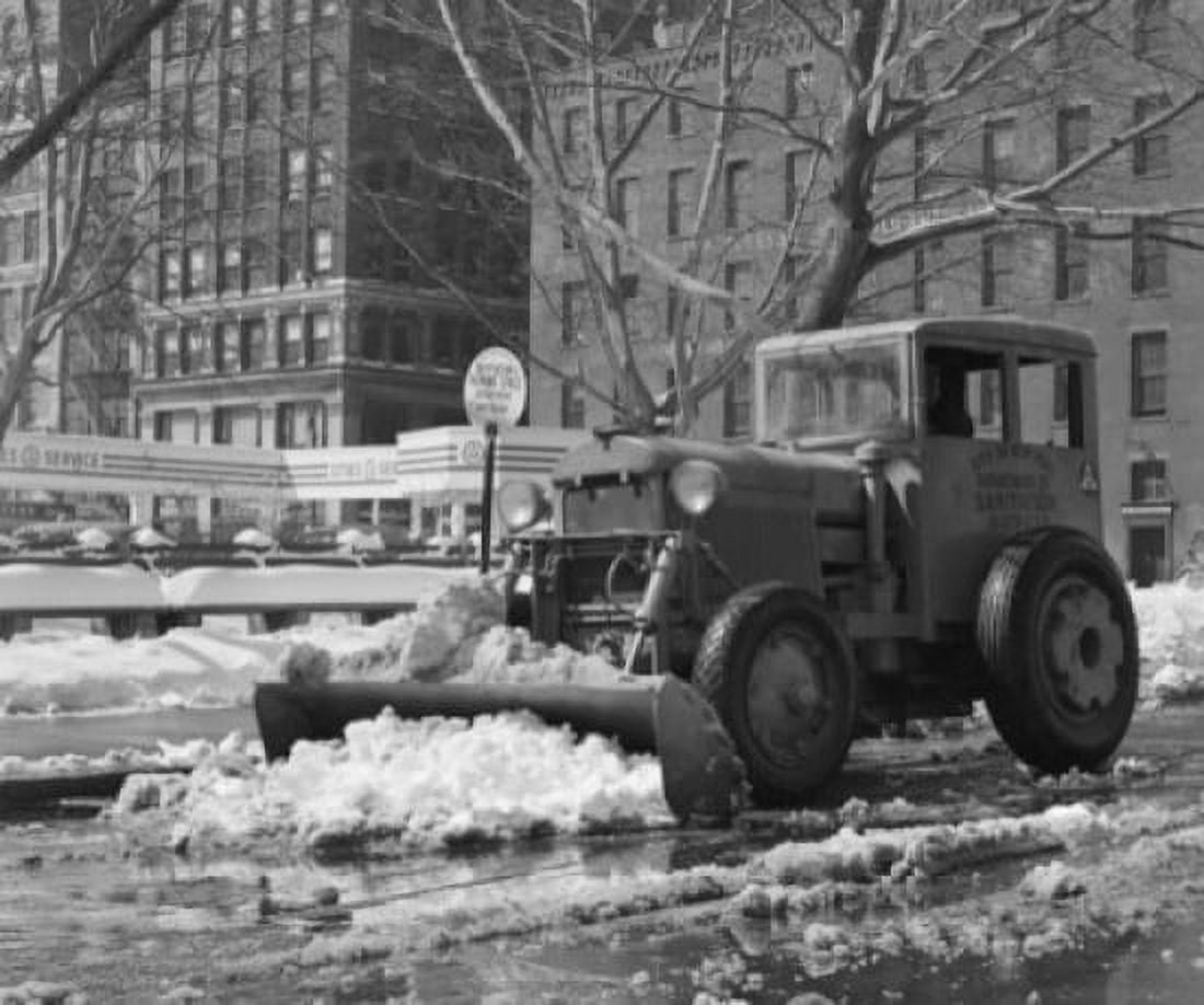 Snowplow on a road New York City New York State USA Canvas Art - (24 x 36)