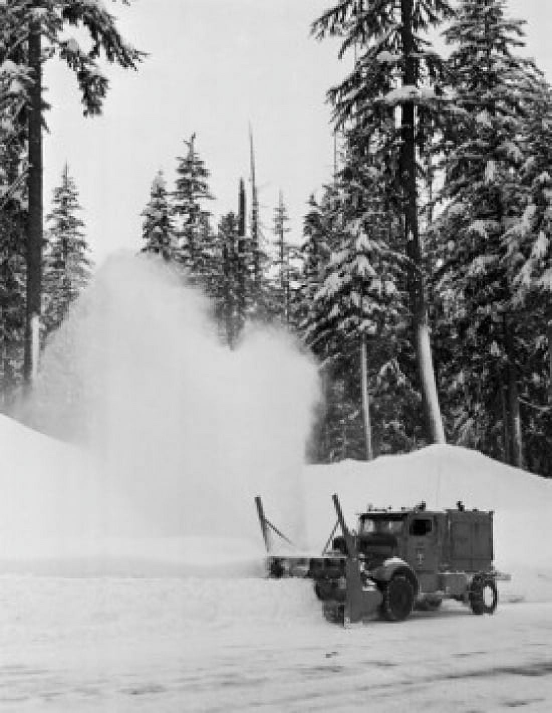 Snowplow on a road Washington State USA Canvas Art - (24 x 36)