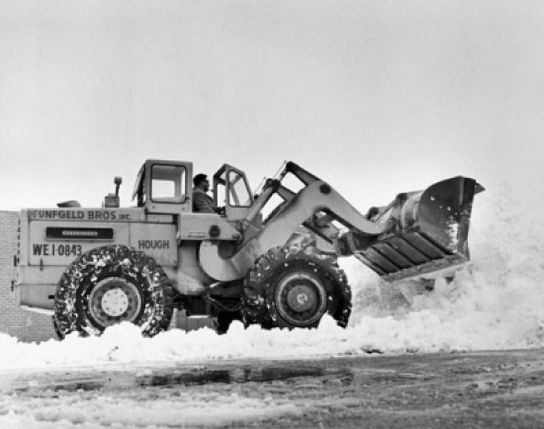 Snowplow removing snow from a road Canvas Art - (18 x 24)
