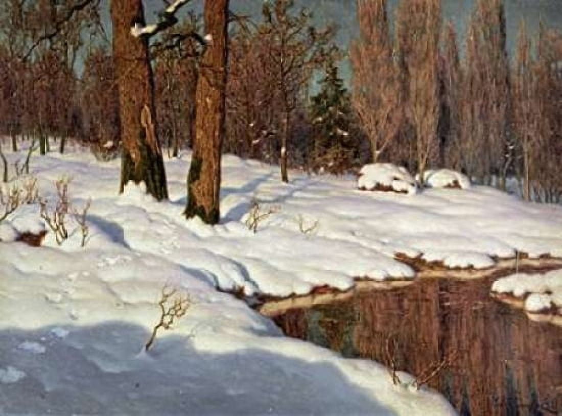 Snowscape Canvas Art - Ivan Federovich Choultse (18 x 24)