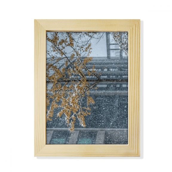 Snowscene City Photography Desktop Wooden Photo Frame Picture Art Painting 7x9 inch