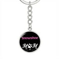 thumbnail image 1 of Snowshoe Cat Mom Keychain Stainless Steel or 18k Gold Circle Pendant, 1 of 16