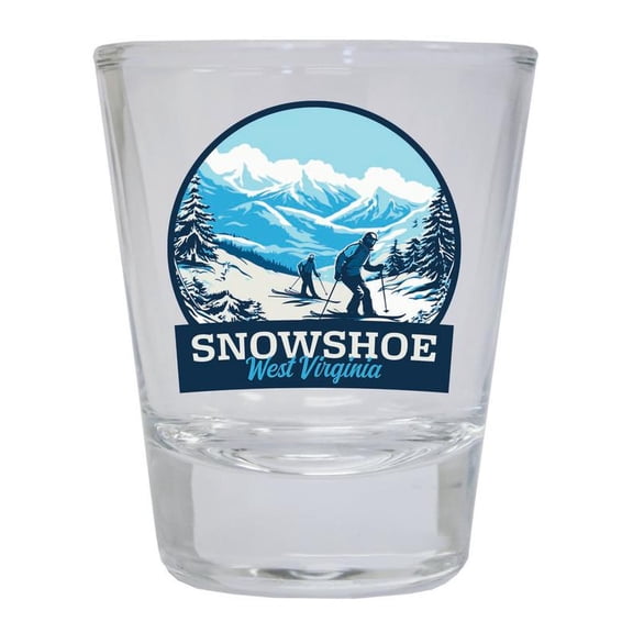 Snowshoe West Virginia Design A Souvenir 2 oz Round Shot Glass Clear