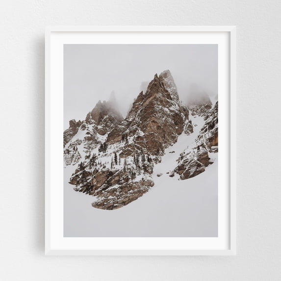 Snowstorm in the Rockies II - Colorado Photography Mountain Snow Landscape Winter Nature Wilderness Scenic White Framed Wall Art Print 9 x 12 inches