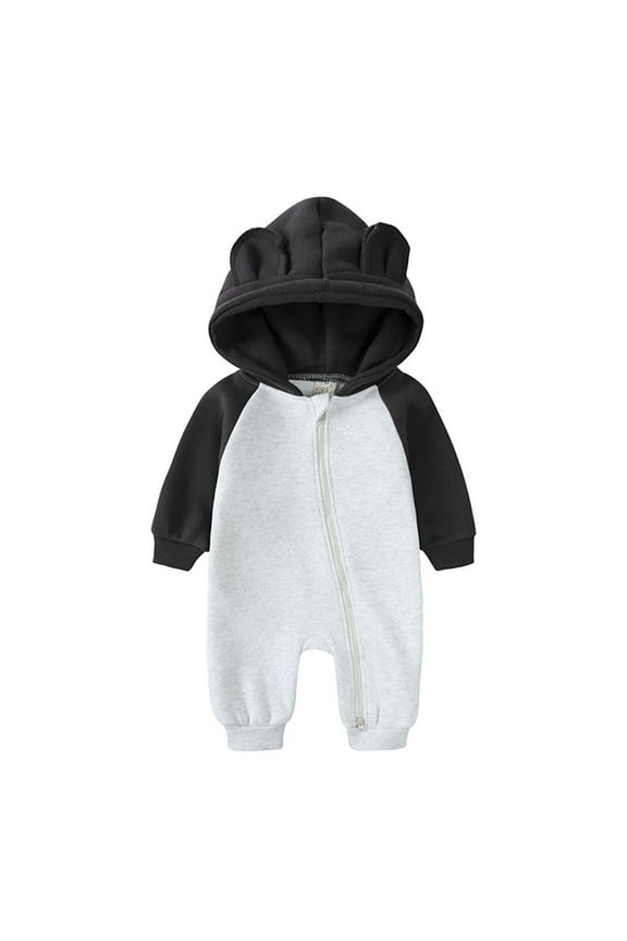 Snowsuit Baby Boy Fleece Hooded Jumpsuit Bear Ear Infant Romper Newborn Outfit Warm Baby Clothes 3-6 Months