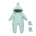 thumbnail image 1 of Snowsuit Baby Girl Hooded Jumpsuit Bera Ear Romper Warm Outfits Baby Girl Puffer Jacket Clothes 12-18 Months, 1 of 3
