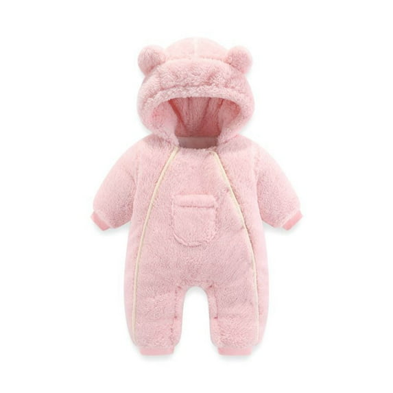 Snowsuit Baby Boy Hooded Jumpsuit Bear Ear Onesies Girl Romper Baby Girl Outfit Warm Outfits 3-6 Months