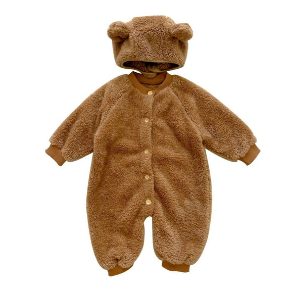 Snowsuit Baby Boy Hoodie Bear Ear Baby Romper Baby Girl Warm Outfits Baby Winter Clothes Girl 2-3 Years