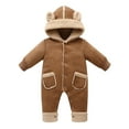 thumbnail image 1 of Snowsuit Baby Boy Hoodie Bear Ear Boy Romper Outfit Warm Premature Baby Boy Clothes 3-6 Months, 1 of 8