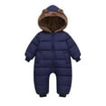 thumbnail image 1 of Snowsuit Baby Boy Hoodie Bera Ear Romper Outfit Warm Puffy Coat Jacket Cute Baby Girl Clothes 6-12 Months, 1 of 8