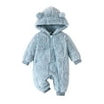 thumbnail image 1 of Snowsuit Baby Girl Fleece Bear Ear Newborn Girl Baby Romper Baby Warm Outfits Girl Baby Girl Clothes Winter 3-6 Months, 1 of 7