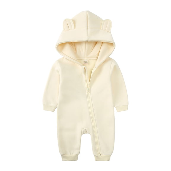 Snowsuit Baby Girl Hooded Jumpsuit Fleece Bear Ear Infant Romper Baby Girl Outfit Warm Newborn Boy Sleepers 0-3 Months