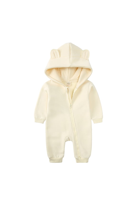 Snowsuit Baby Girl Hooded Jumpsuit Fleece Bear Ear Infant Romper Baby Girl Outfit Warm Newborn Boy Sleepers 0-3 Months