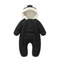 thumbnail image 1 of Snowsuit Baby Zipper Hooded Puffer Jacket Warm Baby Girl Clothes Windproof Winter Jumpsuits Newborn Clothes for Boys 9-12 Months, 1 of 8