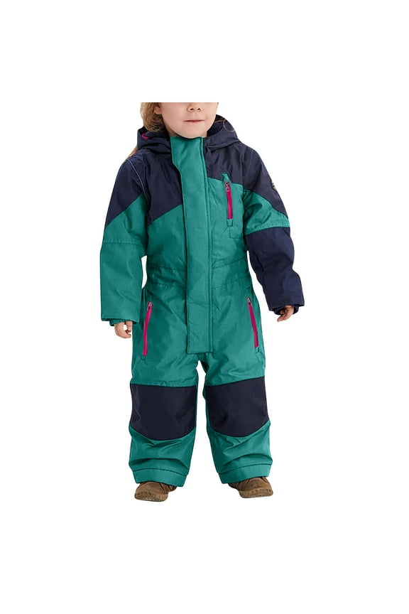 Snowsuit Kids Girls Boys One Piece Snowsuit Ski Suits Waterproof Jumpsuits Winter Warm Snowboard Coat Outdoor Jackets