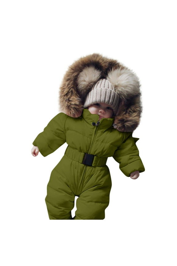 Snowsuit Toddler 4t Snow Suit for Babies Baby Girls Boys Romper Sets Warm Hooded Snowsuit Jumpsuit Down Coat Romper Padded Outwear Jacket Snow Wear 2 Year Old Snowsuit Boy