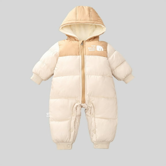 Snowsuit Toddler Girl Zipper Hooded Romper Warm Toddler Girl Clothes Windproof Jumpsuits Boys 12-18 Months Winter Coat
