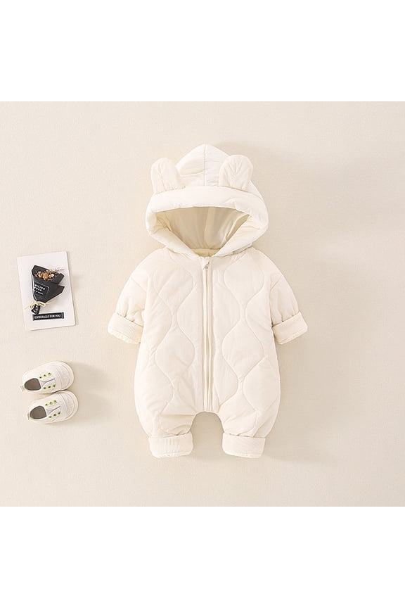 Snowsuit Toddler Jumpsuit Coat for Baby Winter Coat Solid Cute Printed Warm Windproof Baby Snow Coat 12-18 Months